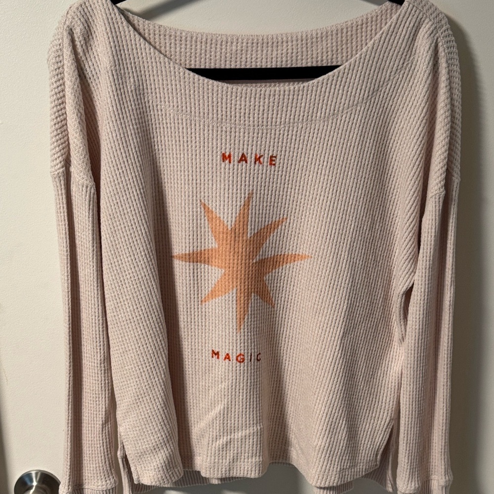 Anthropologie Waffle Knit Long Sleeve Shirt